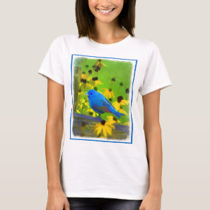 Indigo Bunting Painting - Original Bird Art Tröja