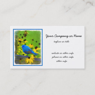 Indigo Bunting Painting - Original Bird Art Visitkort
