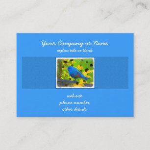 Indigo Bunting Painting - Original Bird Art Visitkort