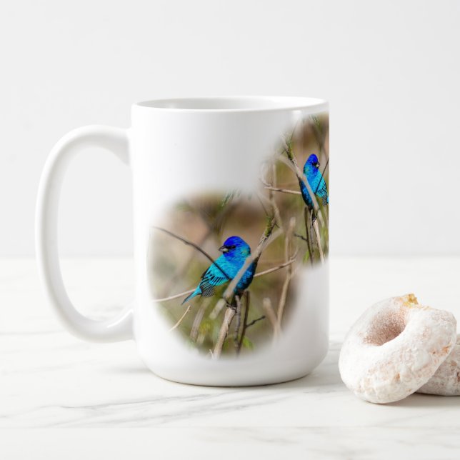 Indigo Bunting Sångfågel Klassisk Mugg (Med munk)