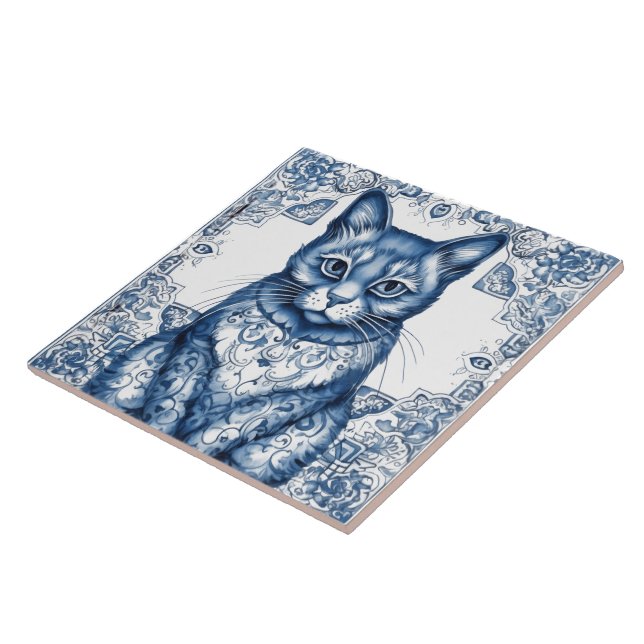 Indigo Cat Design Rustic Tiles Kakelplatta (Sidan)