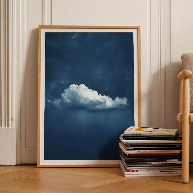 Indigo Cloud Print Moody Cloud Painting Indigo Wal Poster (Skapare uppladdad)