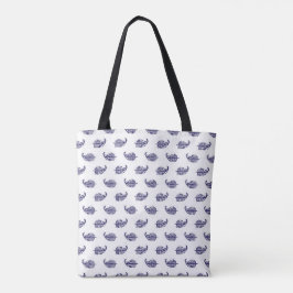 Indigo Coastal Leaf Tote Bag Present Tygkasse