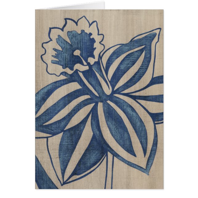 Indigo Daffodil Hälsningskort (Framsidan)