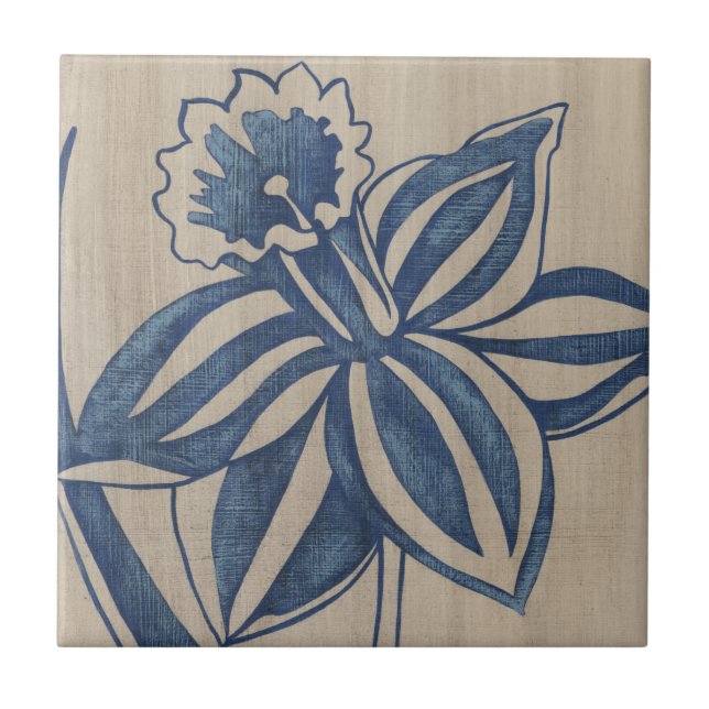 Indigo Daffodil Kakelplatta (Framsidan)
