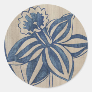 Indigo Daffodil Runt Klistermärke