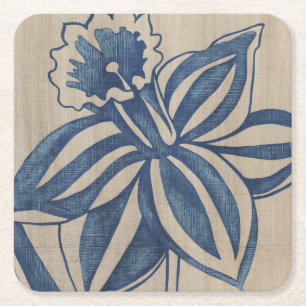 Indigo Daffodil Underlägg Papper Kvadrat