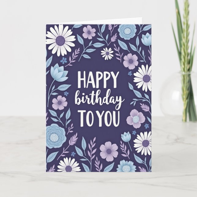 Indigo Daisy Födelsedagskort Kort (Framsida)