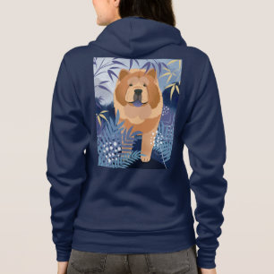 INDIGO-design för mjuk chow-zip-huva på baksidan T Shirt
