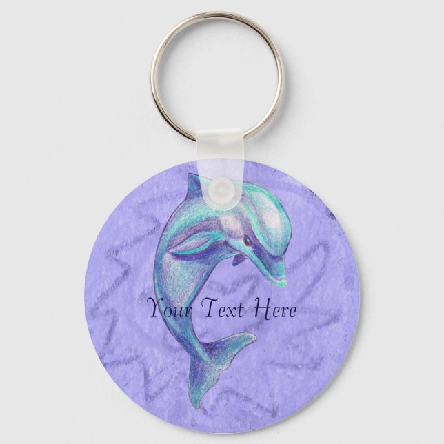 Indigo Dolphin Keychain Nyckelring (Framsida)
