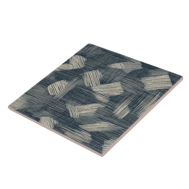 Indigo Dreams Unleached Shibori Japanska Kakelplatta (Sidan)