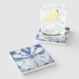 Indigo Dye Blue Circle Shibori Stenunderlägg