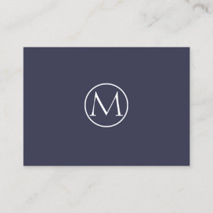 Indigo Elegant Monogram Visitkort