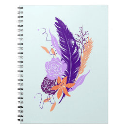 Indigo Feather Bloom Anteckningsbok
