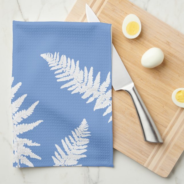 Indigo Fern Botanical Mönster Kitchen Towel Kökshandduk (Vikt i Fjärdedel)