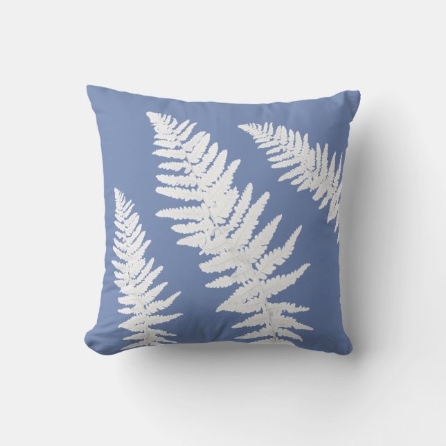 Indigo Fern Botanical Toss Pillow Kudde (Framsida)