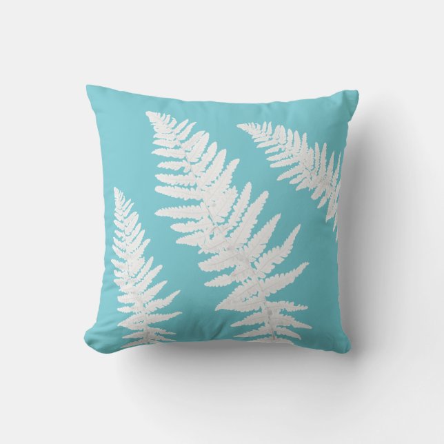 Indigo Fern Botanical Toss Pillow Kudde (Framsida)
