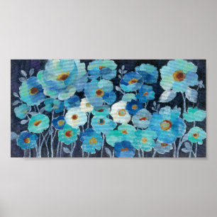 Indigo Flowers Poster