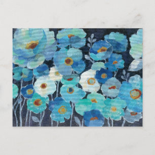 Indigo Flowers Vykort