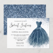 Indigo Glitter Dress Gown Sweet 16 Party