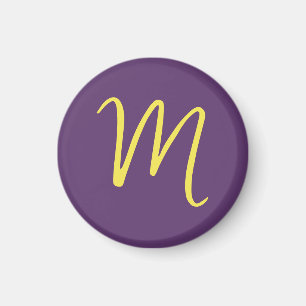 Indigo Gult för Snyggt i Brev Monogram Magnet