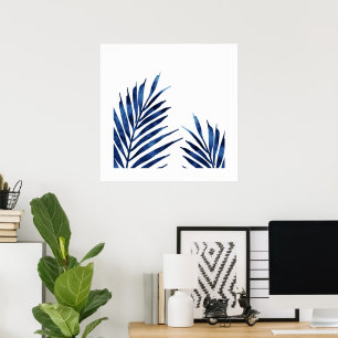 Indigo Handflatan Fronds Poster