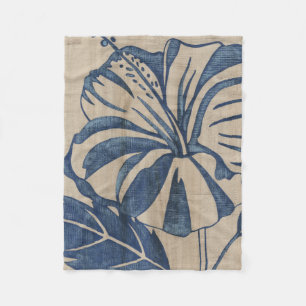 Indigo Hibiscus Fleecefilt