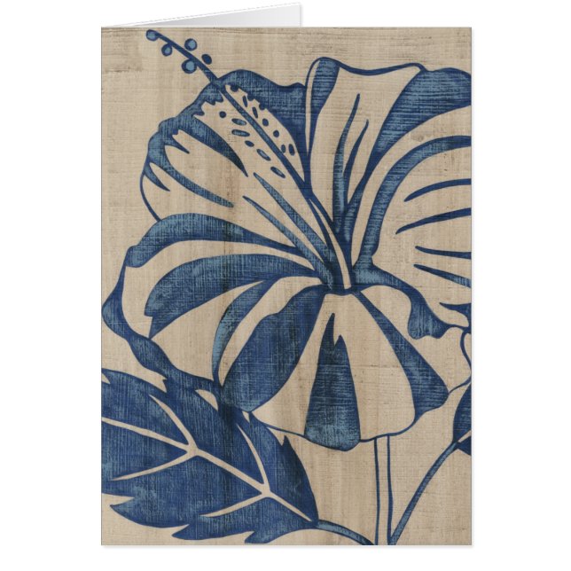 Indigo Hibiscus Hälsningskort (Framsidan)