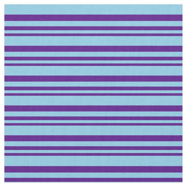 Indigo & Himlar Blue Rand/Linjer Mönster Tyg (Närbild)