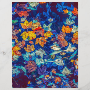 Indigo höst löv mönster-snurrbok papper