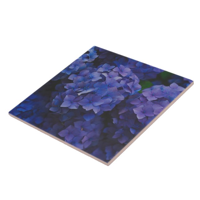 Indigo Hydrangea Dusk Decorative Ceramic Tile Kakelplatta (Sidan)
