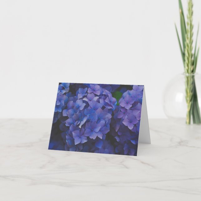 Indigo Hydrangea Dusk Note Card Tack Kort (Framsida)