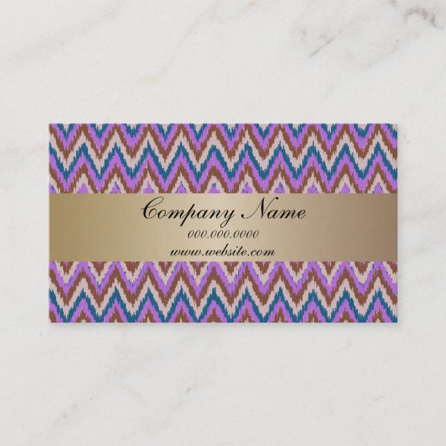 Indigo Ikat ZigZag Pocket 2019 Kalender Visitkort (Framsida)