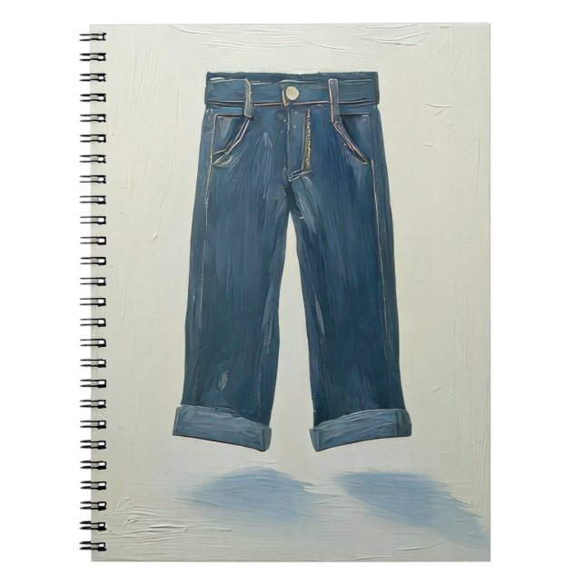 Indigo-ikoner Målerisk Denimkonst Denimhead Anteckningsbok (Framsidan)
