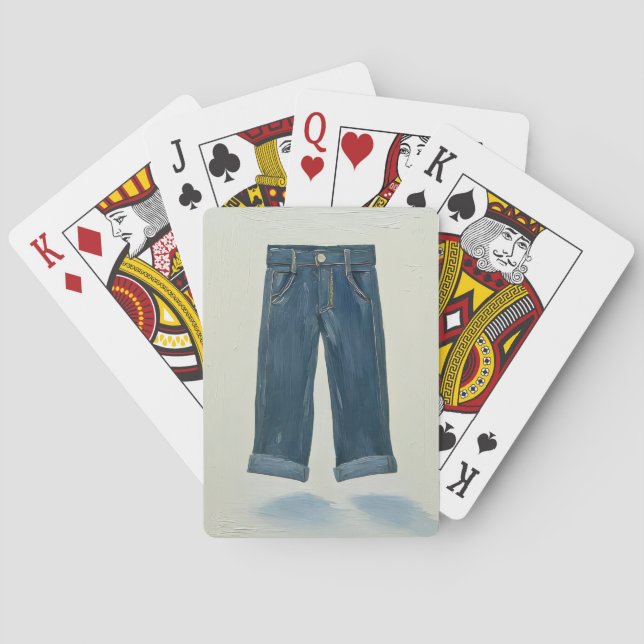 Indigo-ikoner Målerisk Denimkonst Denimhead Casinokort (Baksidan)