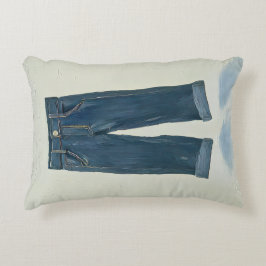 Indigo-ikoner Målerisk Denimkonst Denimhead Prydnadskudde