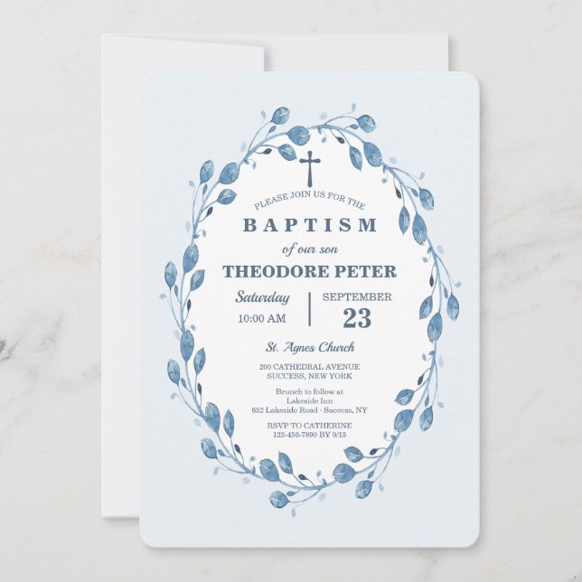 Indigo inbjudan till Religiösa av andedräkt (Framsida)