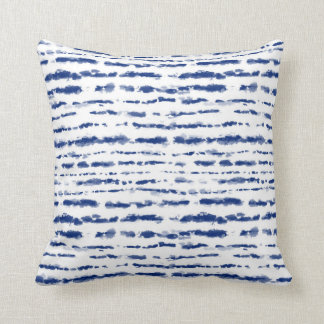 Indigo Japanska Shibori Linjer Mönster Dubbla Sida Kudde