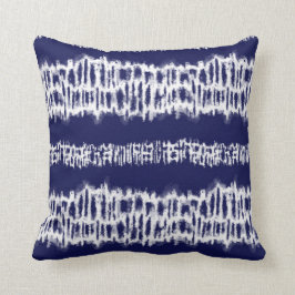 Indigo Japanska Shibori Tie Dye Rand Skriv ut Kudde
