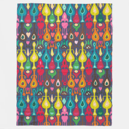 indigo kärlek ikat fleecefilt