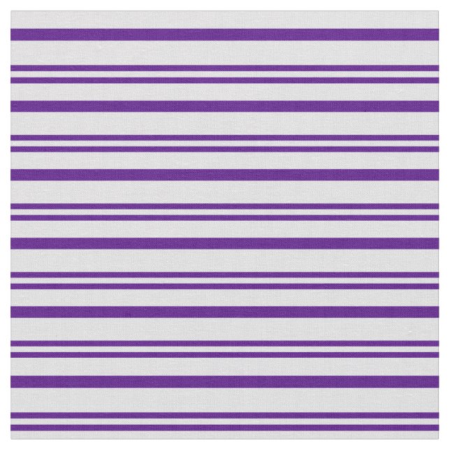 Indigo & Lavender Färgad Stripe Mönster Tyg (Närbild)