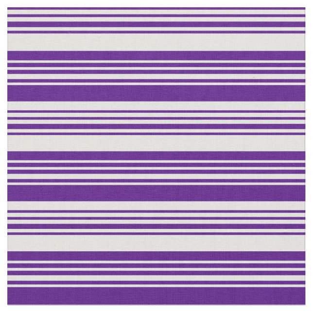 Indigo & Light Cyan Mönster i Rand Tyg (Närbild)