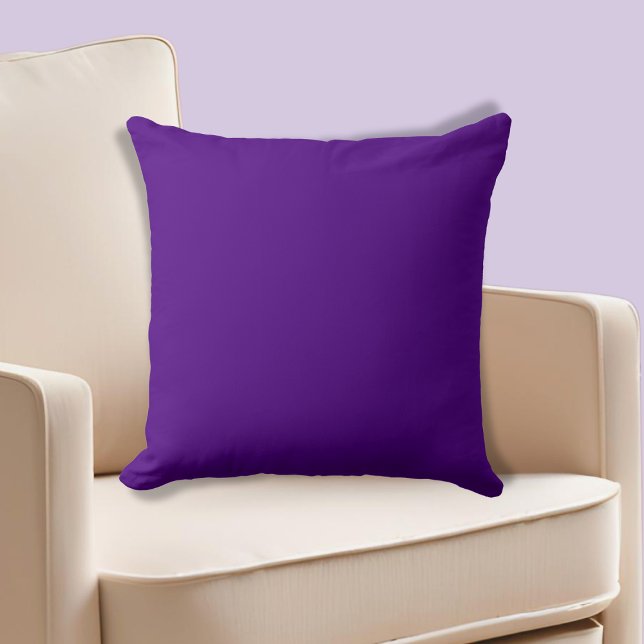 Indigo Lila Block-färgad Kudde (Indigo Purple Block-colored Throw Pillow)