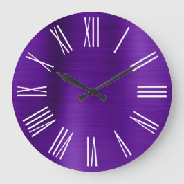 Indigo Lila Foil White Roman Numerals Stor Klocka