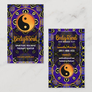 Indigo Lila Orange Yin Yang Balance Visitkort