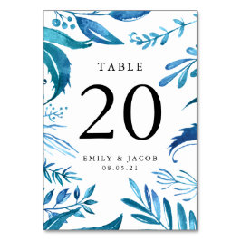 Indigo Lövs | Personlig Bordsnummer-kort Bordsnummer