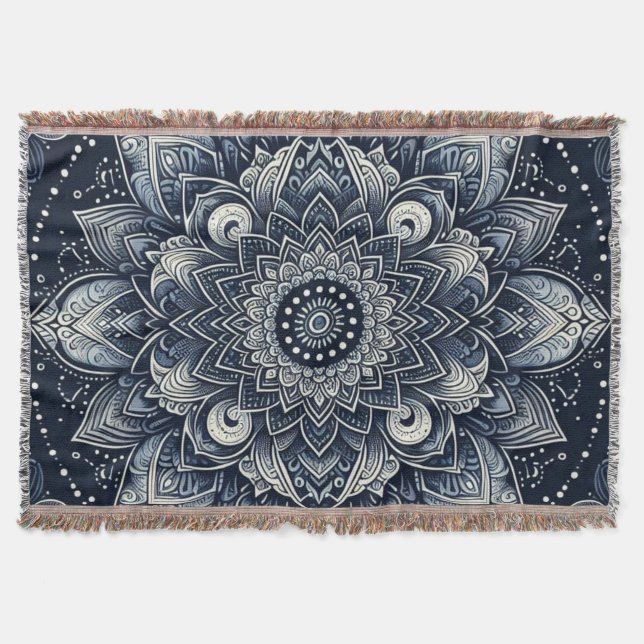 Indigo Mandala  Filt (Framsidan)