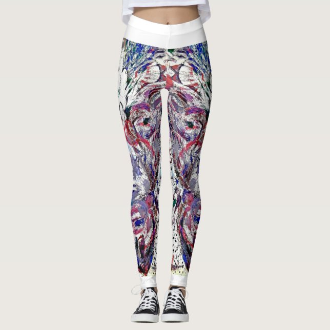 Indigo med vitt leggings (Framsida)