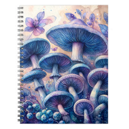 Indigo Mjölk Cap Mushroom Watercolor Anteckningsbok