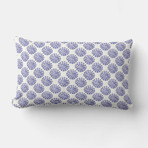 Indigo mörk blått stripe-cirkel mönster lumbarkudde